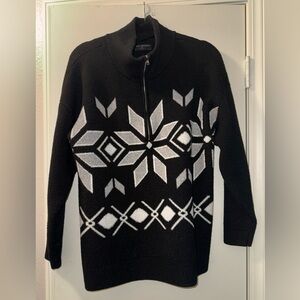 14/16 Lane Bryant Black, Gray & White Soft 1/4 Zip Sweater